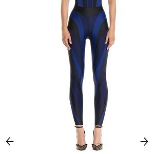 MUGLER Spiral paneled stretch leggings